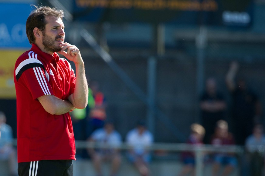 Fussball Schweizer Cup - FC Breitenrain - Servette FC Bern, 14.08.2016, Fussball Schweizer Cup, FC Breitenrain - Servette FC, Breitenrains Trainer Gian-Luca Privitelli. ( *** Football Swiss Cup FC Bre ...