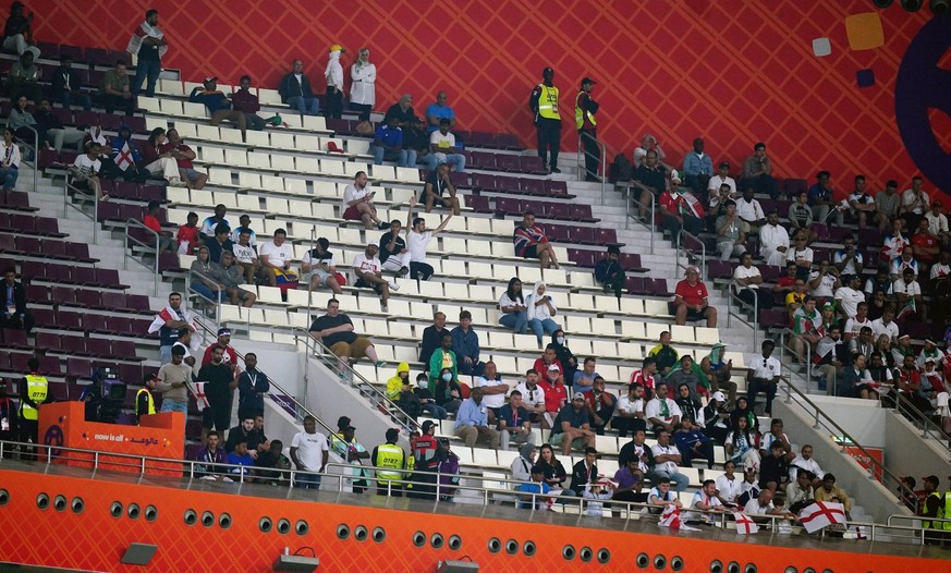 England v Iran - FIFA World Cup, WM, Weltmeisterschaft, Fussball 2022 - Group B - Khalifa International Stadium A general view of empty seats in the stands during the FIFA World Cup Group B match at t ...