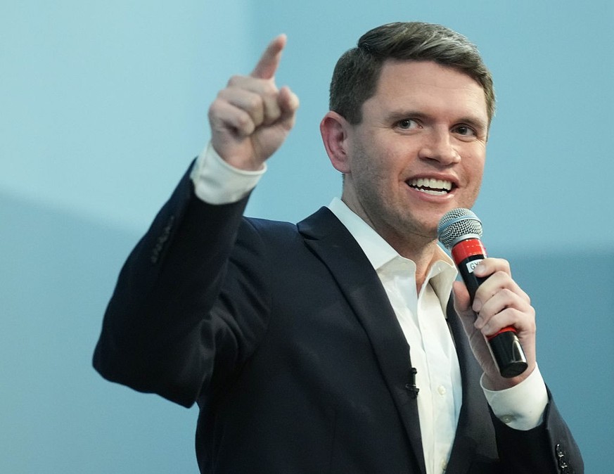 HOUSTON, TEXAS - SEPTEMBER 13: U.S. Senate candidate James Talarico speaks at Wheeler Avenue Baptist Church in Houston on Sunday, Sept. 13, 2026. (Elizabeth Conley/Houston Chronicle via Getty Images)