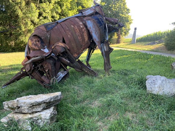«Le taureau» vandalisé.