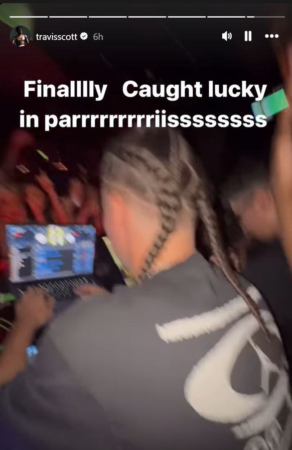Travis Scott à Paris pendant les Jeux oylmpiques 2024.