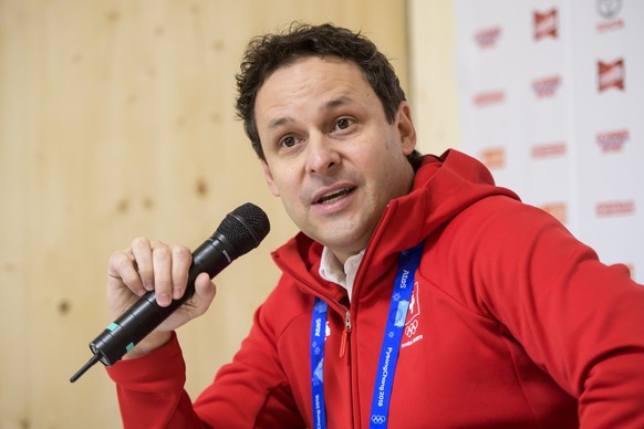 Swiss Olympic Chef de Mission Ralph Stoeckli speaks during a media conference in the House of Switzerland one day prior to the opening of the XXIII Winter Olympics 2018 in Pyeongchang, South Korea, on ...