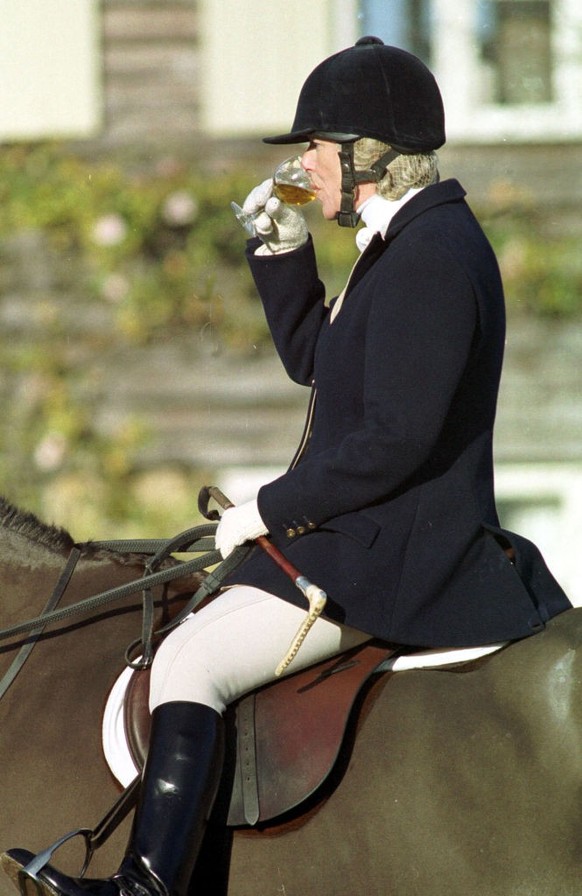 Camilla Parker Bowles gets ready to go hunting with the Beaufort Hunt at Didmarton, Gloucester. (Photo by Jay Williams - PA Images/PA Images via Getty Images)