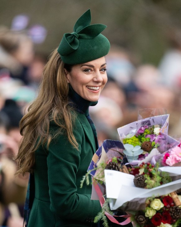 SANDRINGHAM, NORFOLK - DECEMBER 25: Catherine, Princess of Wales attends the Christmas Morning Service at Sandringham Church on December 25, 2024 in Sandringham, Norfolk. (Photo by Samir Hussein/WireI ...