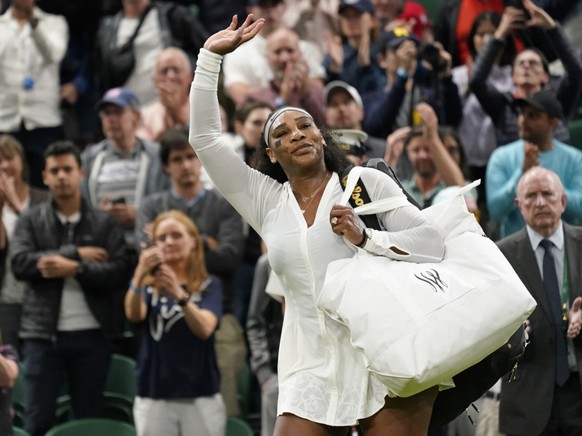 Serena Williams après avoir perdu face à la Française Harmony Tan au premier tour de Wimbledon en 2022