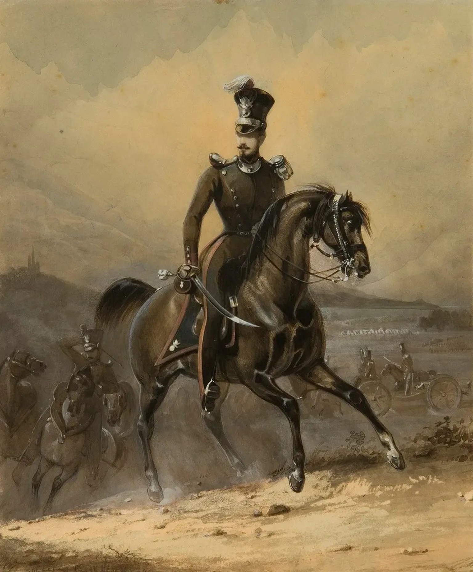 Louis-Napoléon, capitaine de l’artillerie bernoise. Aquarelle de Felix Cottrau, vers 1834.
https://napoleonmuseum.tg.ch/
