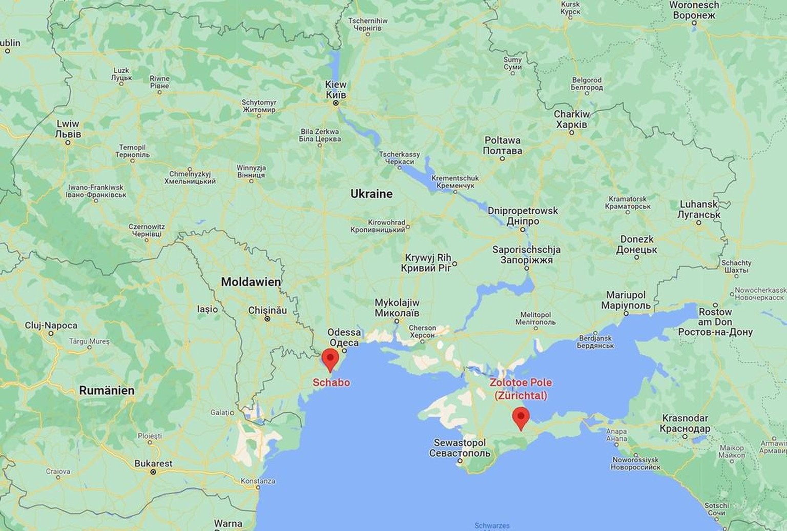 Deux anciennes colonies suisses au bord de la mer Noire: Zolotoe Pole et Chabo dans l’Ukraine d’aujourd’hui.