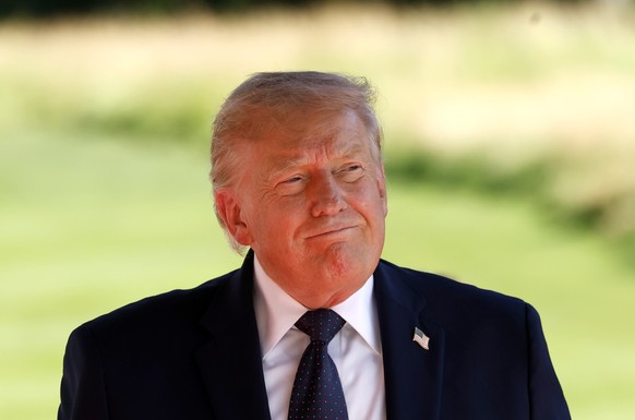 epa13039200 US President Donald J. Trump arrives at the Hotel Royal ahead of the G7 summit in Evian-les-Bains, France, 15 June 2026. The 52nd G7 Summit takes place in Evian-les-Bains from 15 to 17 Jun ...
