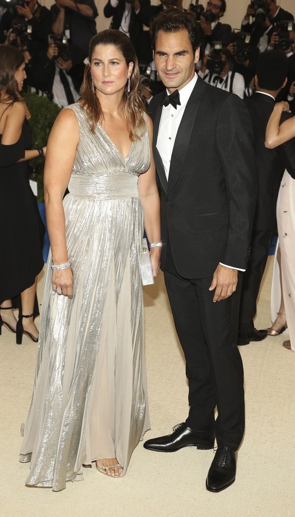 epa05939850 Roger and Mirka Federer arrive on the red carpet for the Metropolitan Museum of Art Costume Institute&#039;s benefit celebrating the opening of the exhibit &#039;Rei Kawakubo/Comme des Gar ...