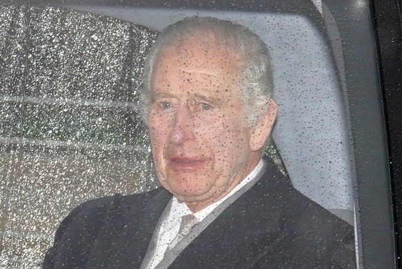 King Charles III arriving back at Clarence House in London after spending a week at Sandringham in Norfolk, following the announcement of his cancer diagnosis. Picture date: Tuesday February 13, 2024. ...