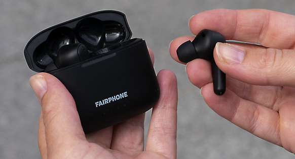 Les écouteurs Fairphone True Wireless avec réduction active du bruit (ANC) coûtent environ 100 francs.