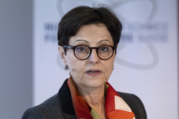 Marion Paradas, Botschafterin Frankreichs in der Schweiz, spricht an der Nuklearforum Konferenz ueber die Zusammenarbeit in der Kernenergie zwischen Frankreich und der Schweiz, am Donnerstag, 7. Maerz ...