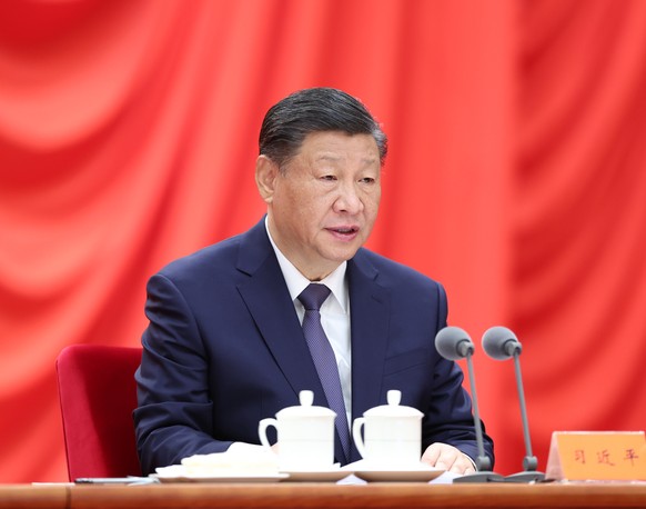 epa11064697 Chinese President Xi Jinping, General Secretary of the Communist Party of China (CPC) Central Committee and chairman of the Central Military Commission, addresses the third plenary session ...