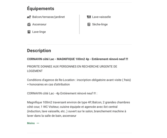 Fausse annonce immobilière à Genève.