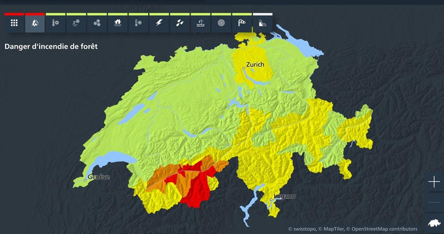 Carte des risques d&#039;incendie.
