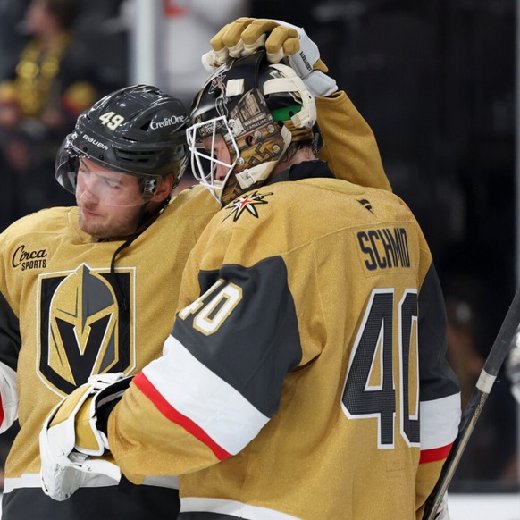 Akira Schmid a été solide devant le filet de Las Vegas samedi.