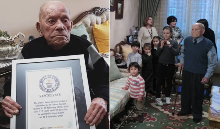Saturnino de la fuente Espagne doyen de l'humanité décès 113 ans guinness des records
