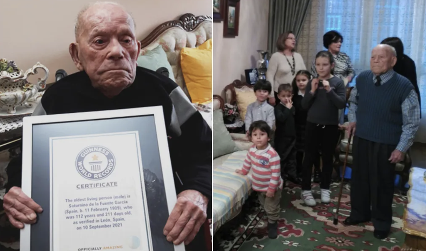 Saturnino de la fuente Espagne doyen de l&#039;humanité décès 113 ans guinness des records