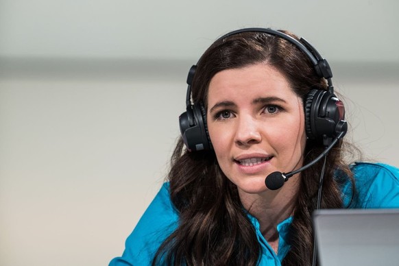 Tina Weirather, ex-skieuse liechtensteinoise, travaille comme consultante à la SRF depuis 2020.