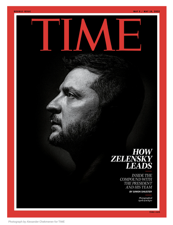 Volodymyr Zelensky en une du Time