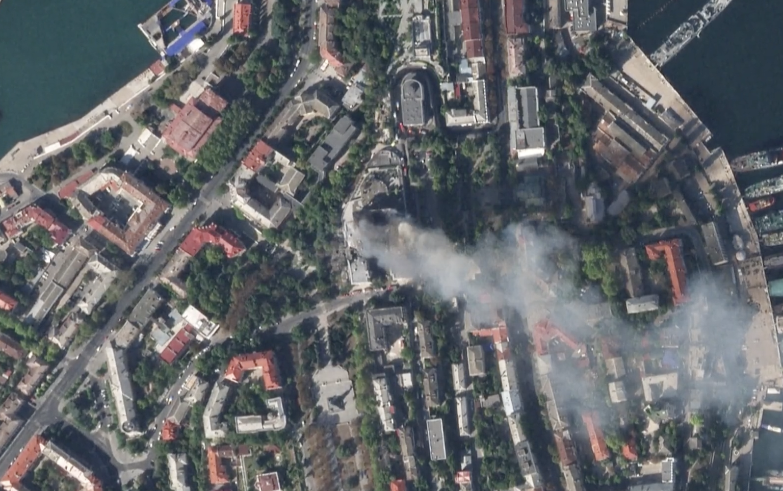 La destruction du quartier général de Sebastopol par l&#039;Ukraine