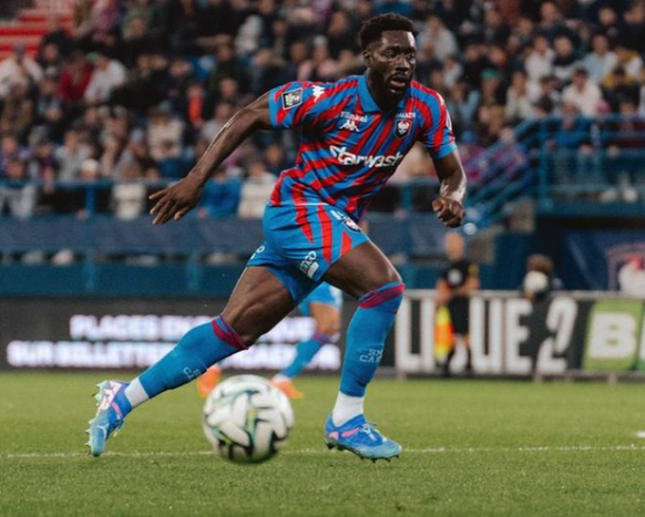 Alexandre Mendy est le meilleur buteur de l'histoire de Caen, où il joue depuis 2020.