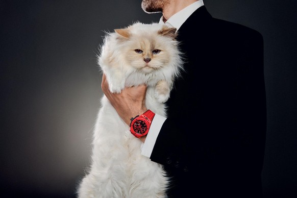 Choupette pour les 20 ans de la collection Big Bang de Hublot.