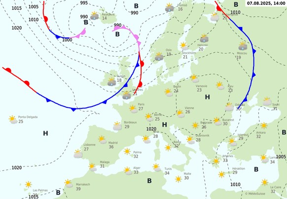 Météo Suisse août 2025.