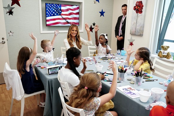 U.S. first lady Melania Trump attends an event at the Children&#039;s National Hospital in Washington, D.C., U.S., July 3, 2025. REUTERS/Ken Cedeno