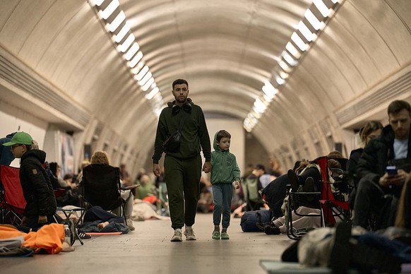 KYIV, UKRAINE - JULY 4: Local residents take cover in the metro station used as shelter during a mass drone and missile attack by the Russian Federation on the capital on Kyiv July 4, 2025 in Kyiv, Uk ...