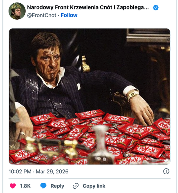 The Great KitKat Heist of 2026

https://pbs.twimg.com/media/HEo2ZVLbEAASWx7?format=jpg&amp;amp;name=small