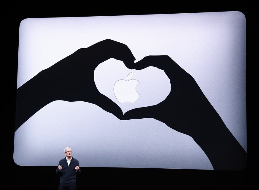 epa07259395 (FILE) - Apple CEO Tim Cook speaks during an Apple special event at the Howard Gilman Opera House at the Brooklyn Academy of Music before the start of an Apple event in New York, New York, ...