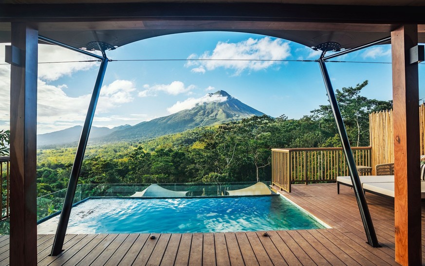 Ce n'est pas tant la piscine, mais la vue sur le volcan Arenal qui est incroyable.