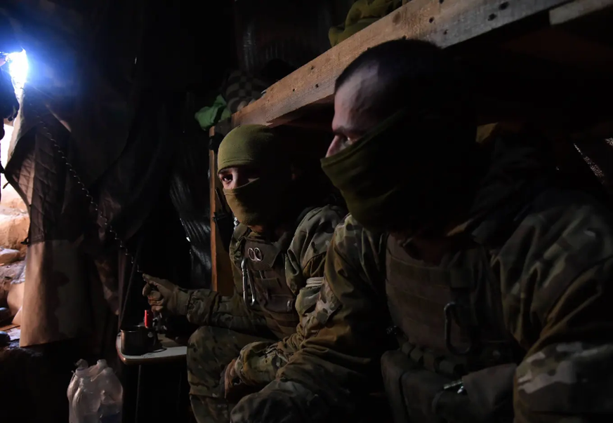 Une avant-garde de l'armée russe : des mercenaires Wagner près de Bakhmut dans l'est de l'Ukraine l'automne dernier.