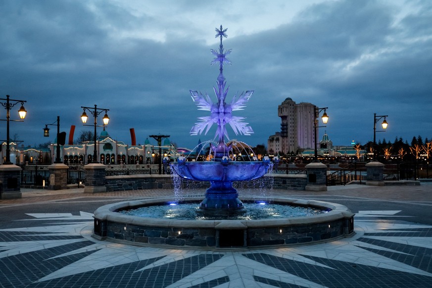 (FILES) This photograph shows a view of the new World of Frozen, inside Disney Adventure World (former Walt Disney Studios) in Disneyland Paris, in Marne-la-Vallee, east of Paris on November 24, 2025. ...