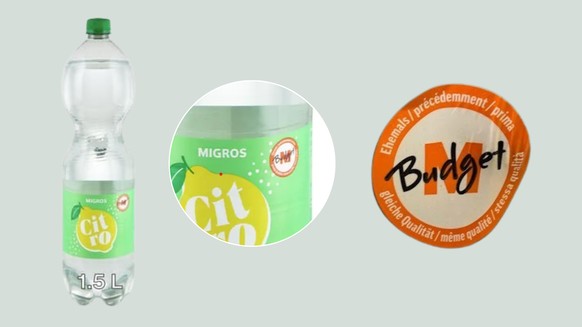 On peut voir l'étiquette imprimée sur les produits eux-mêmes ou collée sur les packs.