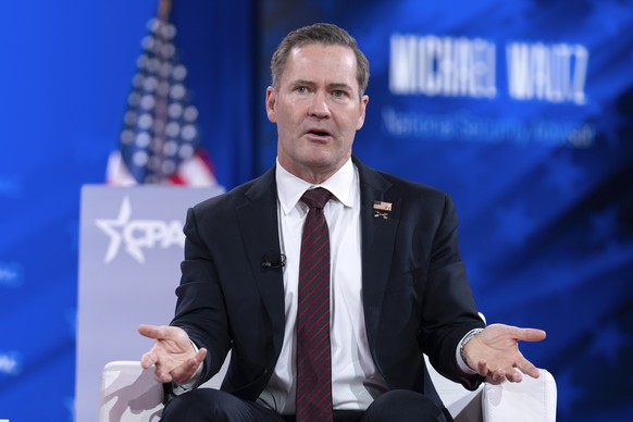 White House national security adviser Mike Waltz speaks at the Conservative Political Action Conference, CPAC, at the Gaylord National Resort &amp; Convention Center, Friday, Feb. 21, 2025, in Oxon Hi ...