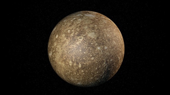 Le satellite Callisto qui gravite autour de Jupiter (illustration).