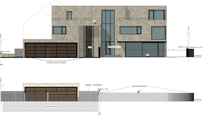 Une maquette montre que la villa de Shaqiri sera construite en pierre naturelle.
