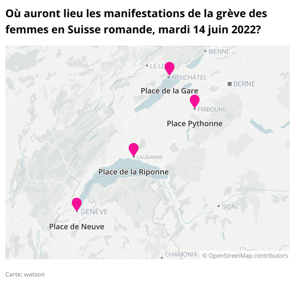 La grève des femmes 2022 est un événement national et sera organisé, de fait, dans les quatre coins de la Suisse.