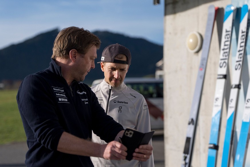 Simon Ammann et son nouvel entraîneur, le Slovène Bine Norcic, qu’il encense.