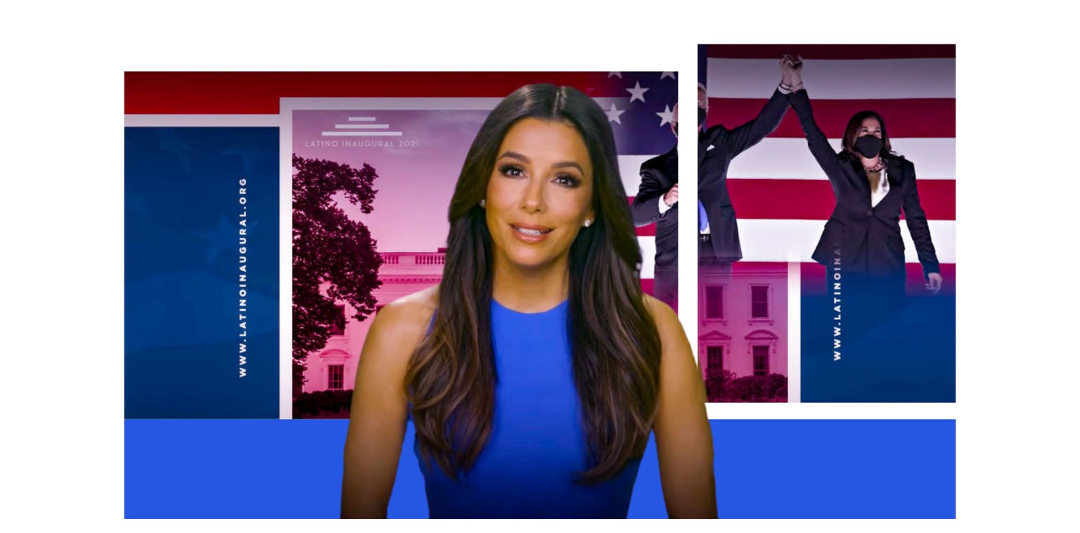 Eva Longoria, lors de l'événement «Latino Inaugural», qui célébrait la contribution des Latino-Américains à l'élection de Joe Biden en 2020.