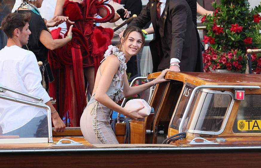 VENICE, ITALY - JUNE 26: Vittoria Ceretti is sighting ahead of Jeff Bezos and Lauren Sanchez Wedding at Hotel Gritti on June 26, 2025 in Venice, Italy. (Photo by Ernesto Ruscio/GC Images)