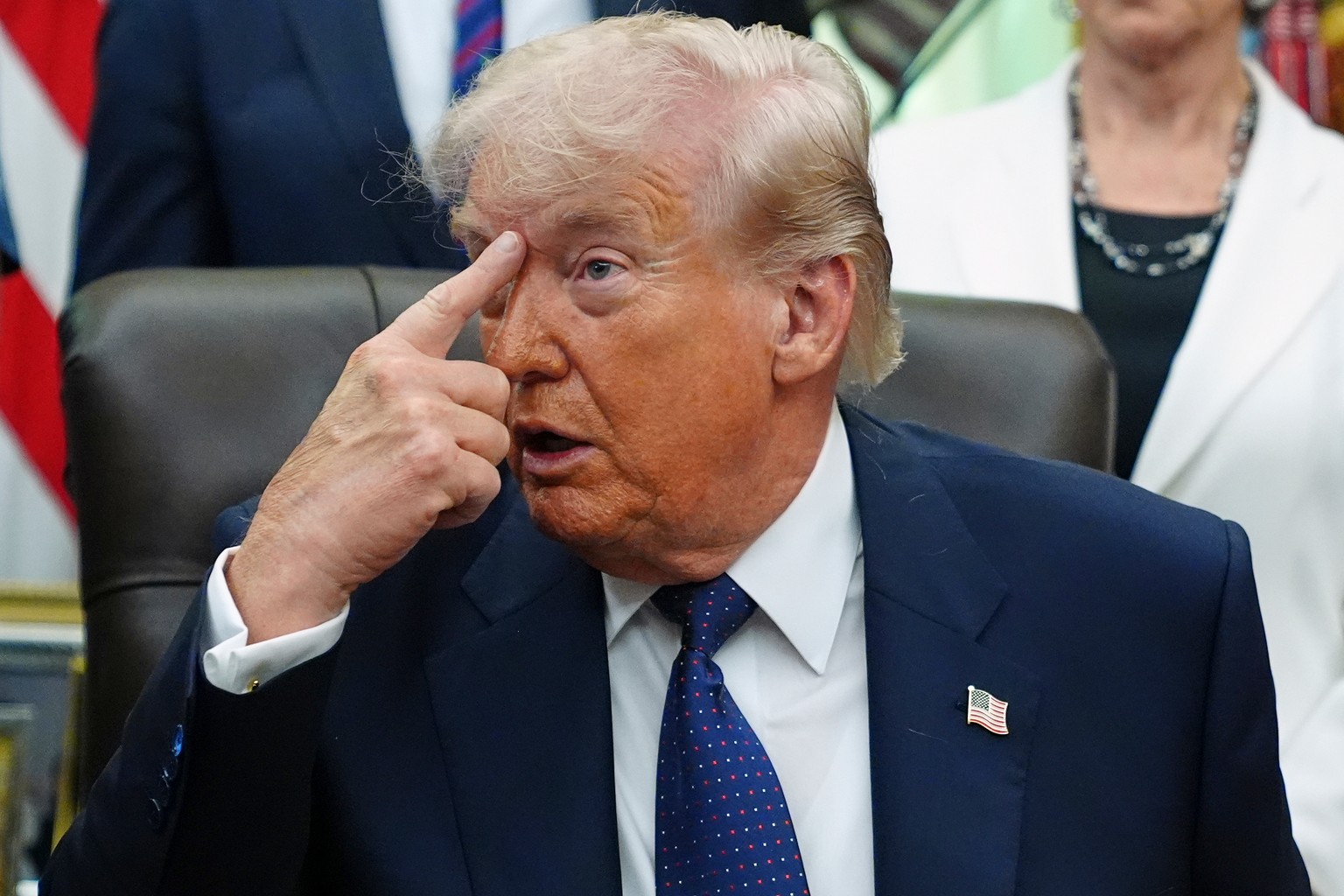 President Donald Trump speaks before signing a proclamation in the Oval Office at the White House, Tuesday, May 5, 2026, in Washington. (AP Photo/Jacquelyn Martin)
Donald Trump