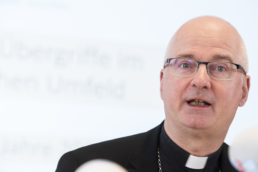 Charles Morerod, Praesident SBK, spricht an einer Medienkonferenz ueber die sexuellen Uebergriffe im kirchlichen Umfeld, aufgenommen am Mittwoch, 5. September 2018 in St. Gallen. (KEYSTONE/Ennio Leanz ...