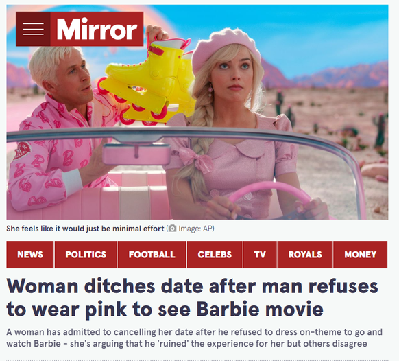 Faildienstag: Date verlassen, weil er kein Pink anziehen wollte