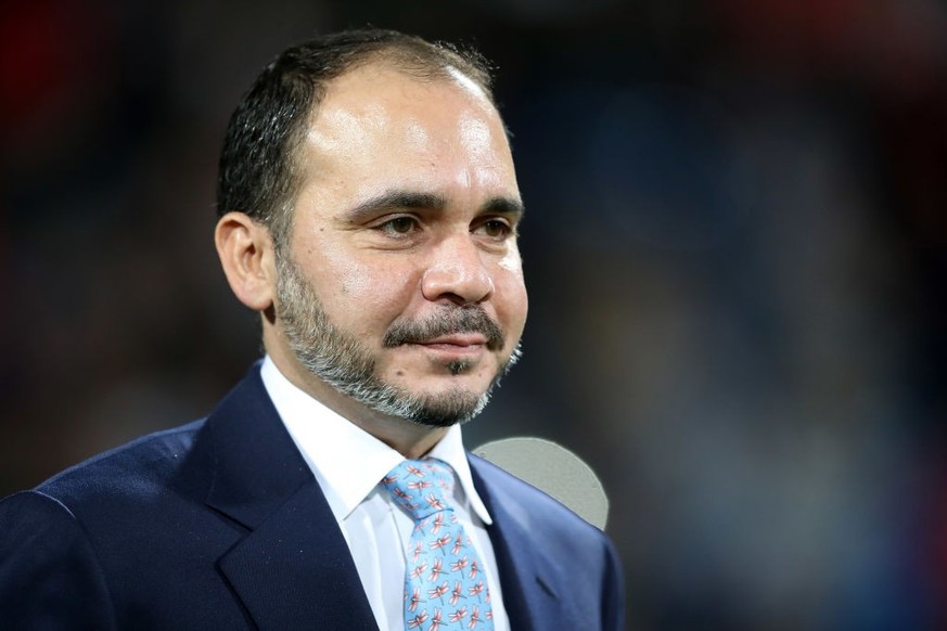 AMMAN, JORDAN - APRIL 20: Prince Ali bin Hussein looks on during the AFC Women's Asian Cup final between Japan and Australia at the Amman International Stadium on April 20, 2018 in Amman, Jordan. ...