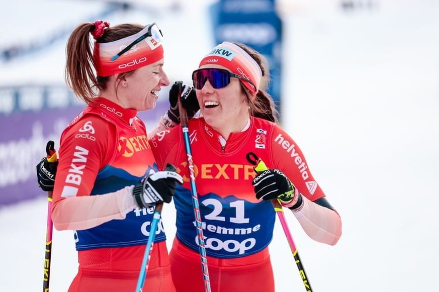 Nadine Fähndrich (à gauche) et Anja Weber visent une médaille en sprint.