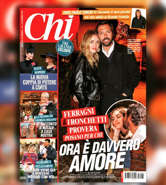 Chiara Ferragni et Giovanni Tronchetti Provera en couverture du magazine Chi.
