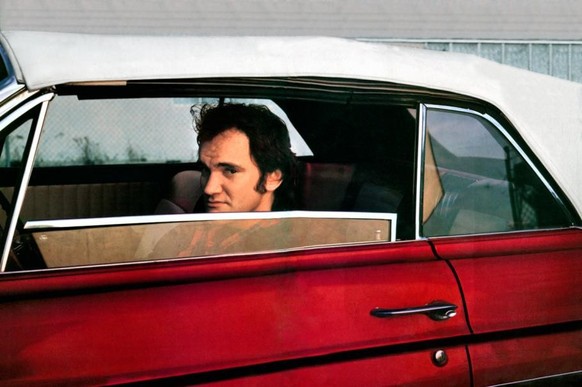 Tarantino dans sa mythique Chevrolet Chevelle Malibu SS.